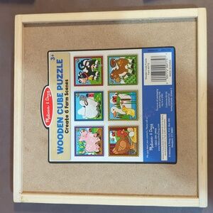 Melissa And Doug Children's Farm Cube Puzzle Cow Pig Horse Sheep Duck Chicken